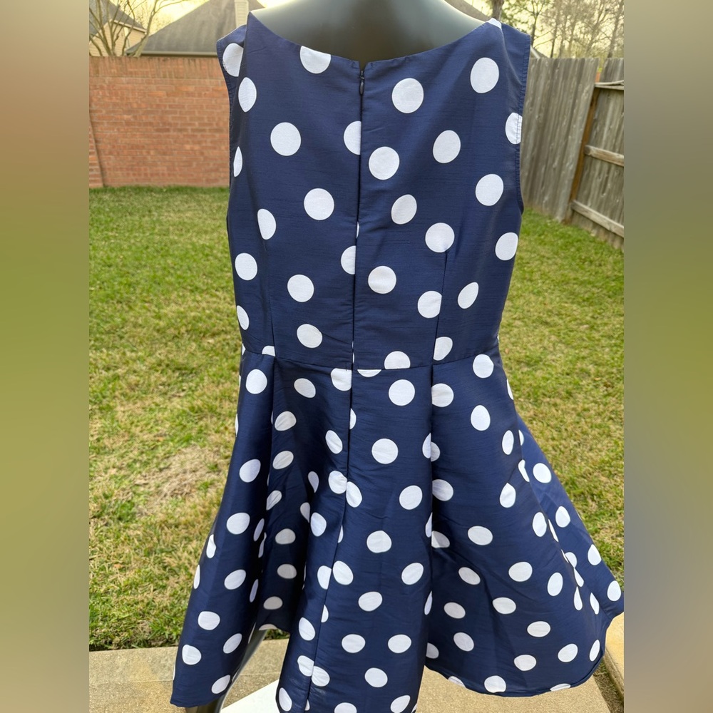 Polka Dot Women’s Pocket dress Dress - Navy and White